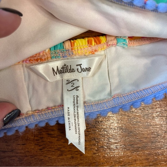 Matilda Jane tropical colorful two piece ruffle swimsuit size 2 - Picture 3 of 4